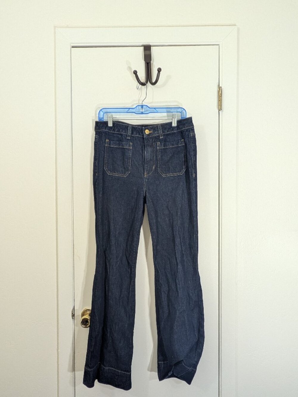 Slim Wide Leg Sailor Jean - Dark Denim Wash  Elevate your everyday denim with th